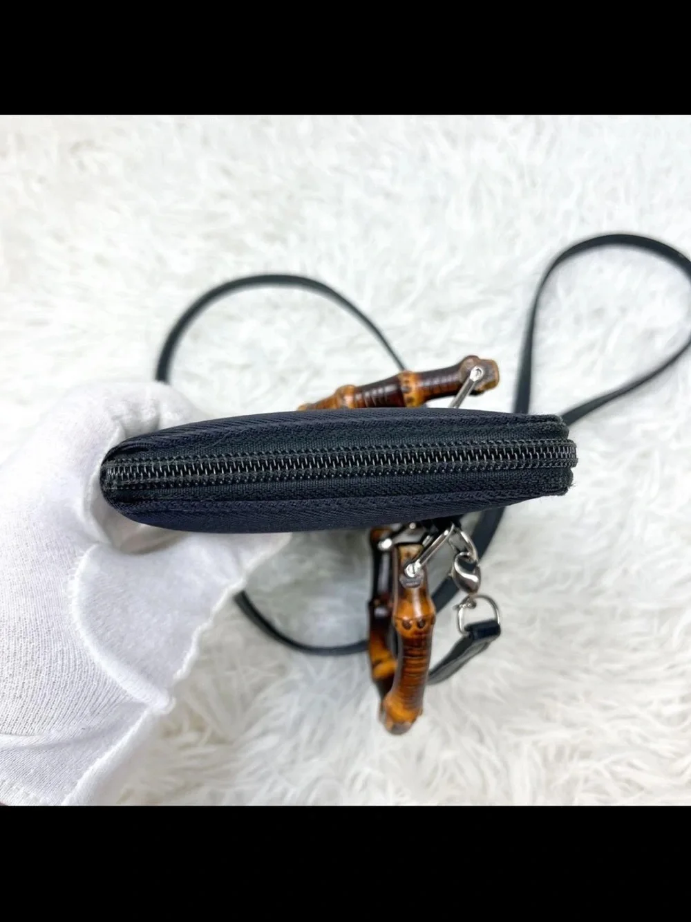 Gucci Black Crossbody Bag with Bamboo Top Handle